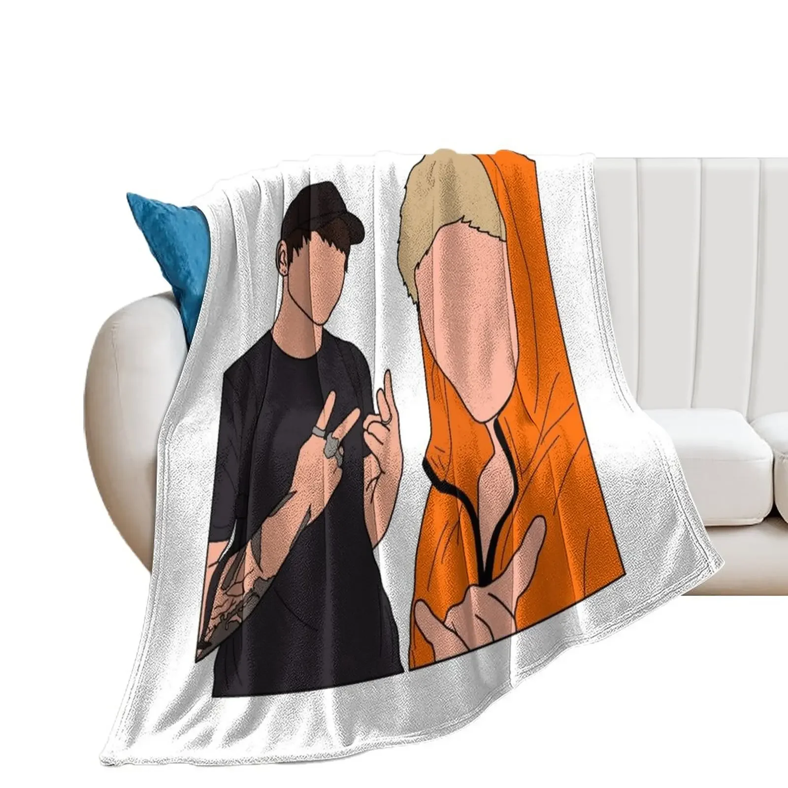 

Sam & Colby 2 Throw Blanket Plaid on the sofa Soft Plush Plaid Sleeping Bag Blankets