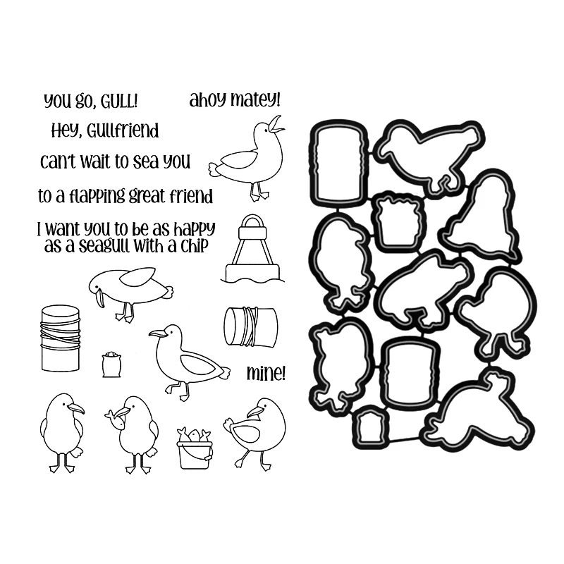 Mine Chick Friend Clear Stamps Set Scrapbooking for Paper Making Metal Cutting Dies Frames Card Craft