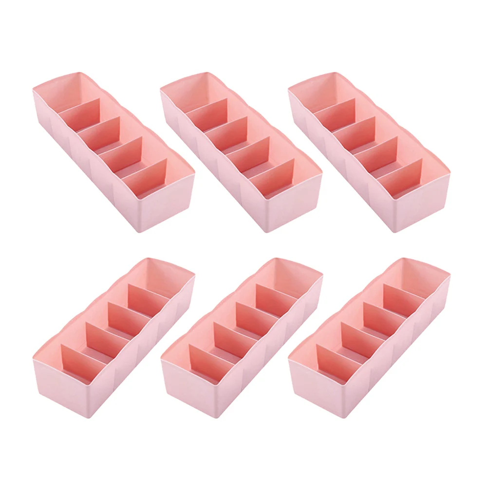 

6pcs Organizer Storage Plastic Underwear Holder Box for Socks Panties Lingerie Wardrobe Plastic Home Tidy Solution