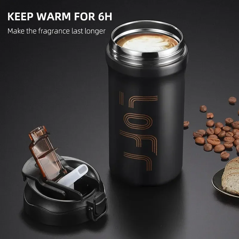 600ml Insulated Water Cup Portable Coffee Cup 316 Stainless Steel Tumbler Thermal Tea Milk Coffee Mug Vacuum Water Bottle