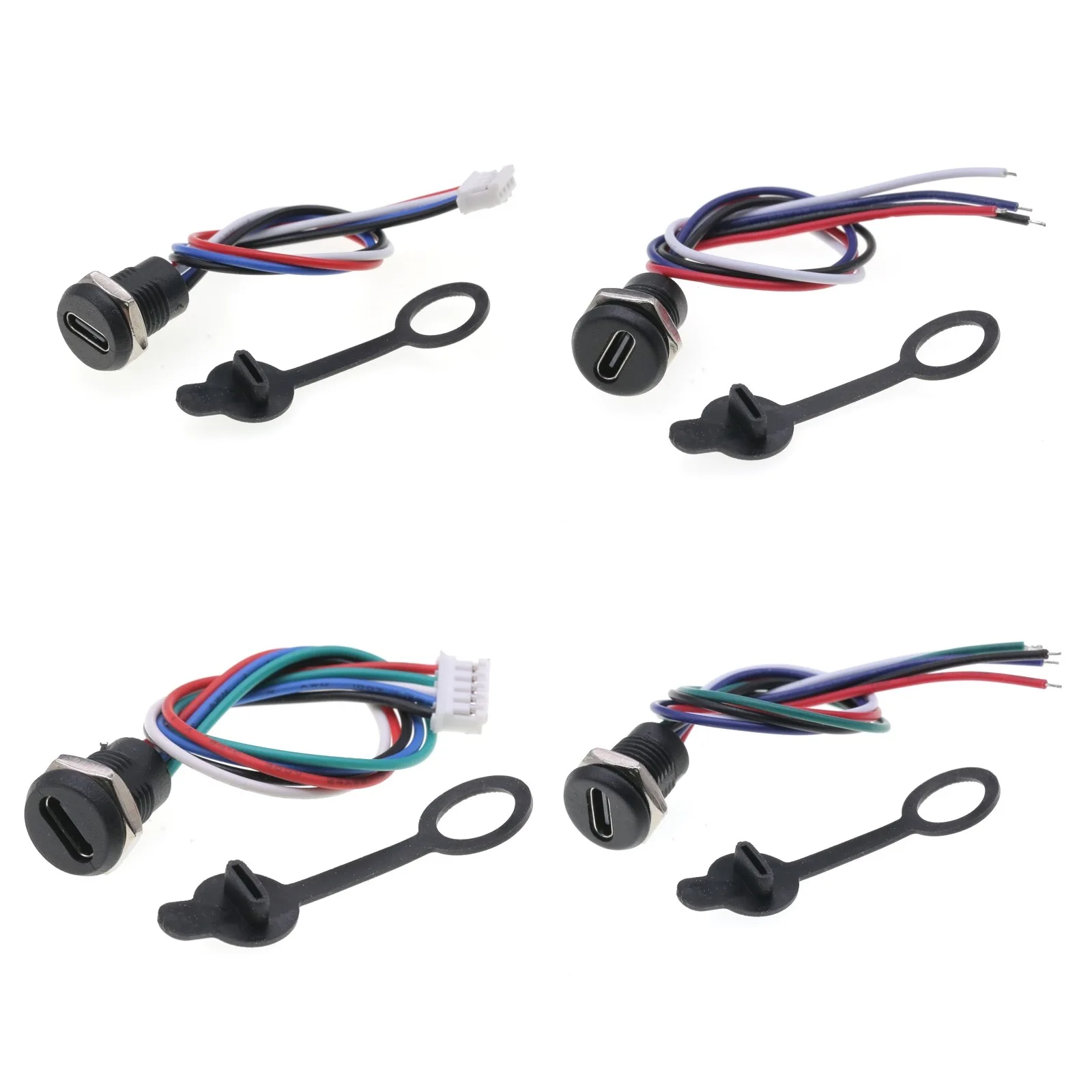 Type-C 4P PH2.0 Power Cable USB 3.1 5P Waterproof Female Connector Diy Repair Data Electric Fast Charging Port
