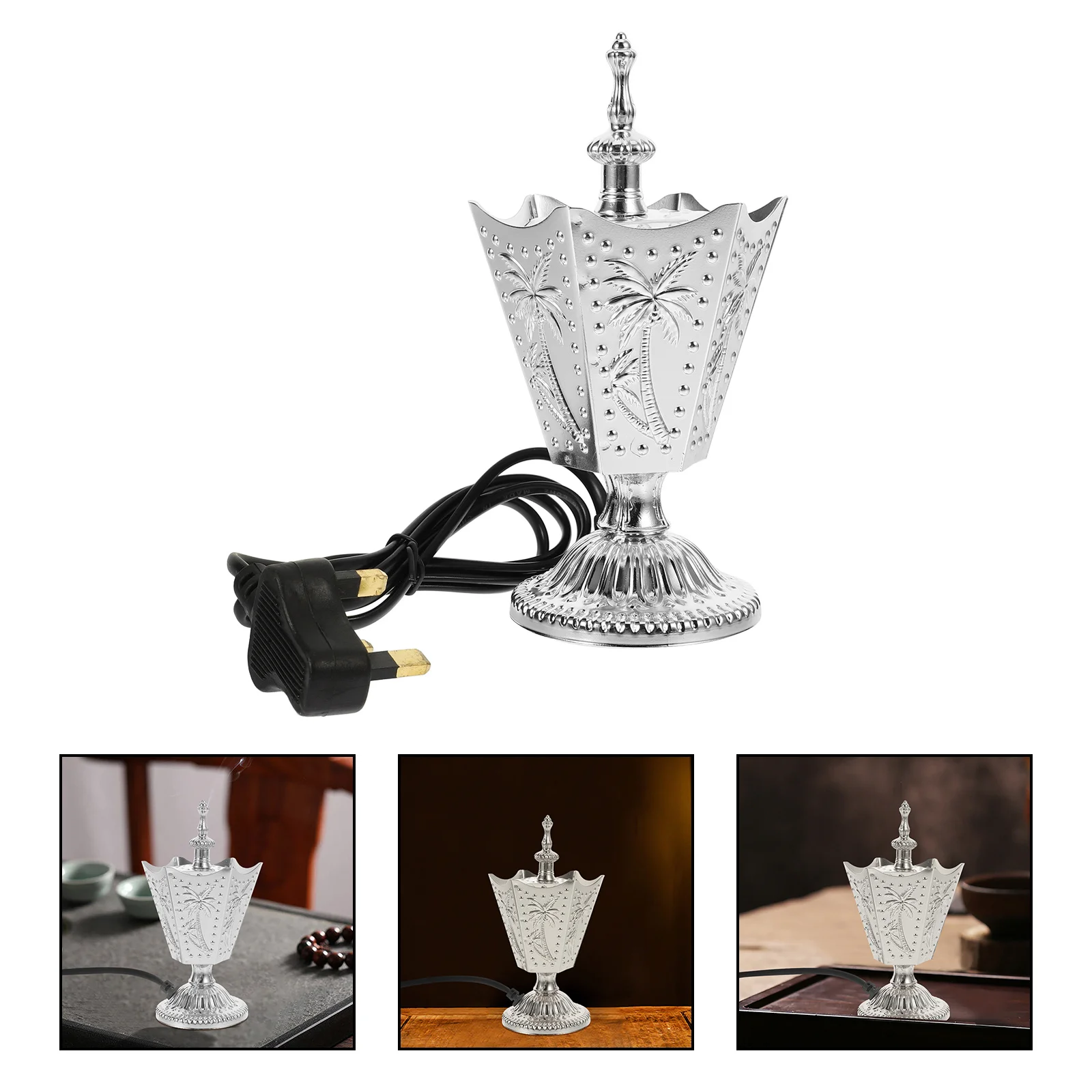 

Metal Incense Burner Electric Insence Household Decorative Censer Burners for Wax Melts Bukhoor Charcoal