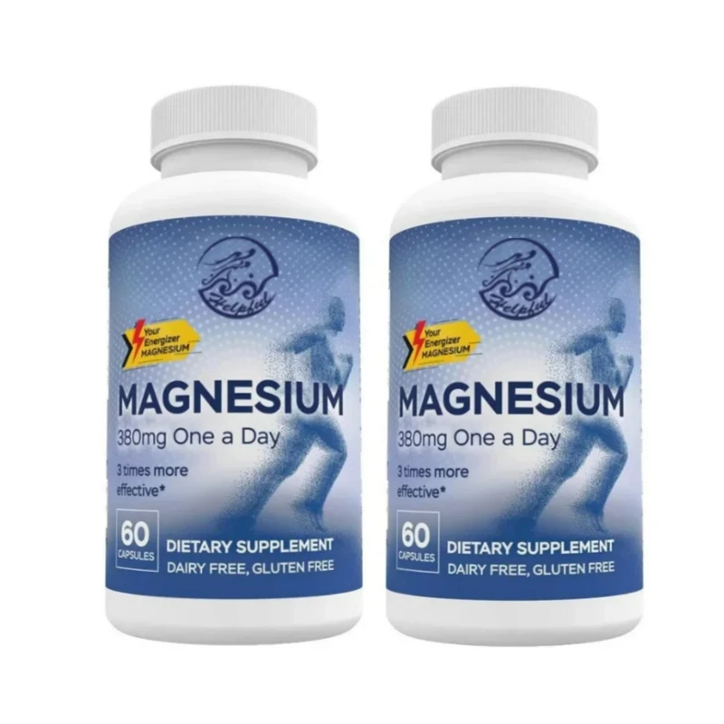 High Absorption Magnesium Is Suitable for Leg Spasms and Muscle Tension, Containing 60 Vitamins B6, D, and E 60 Capsules