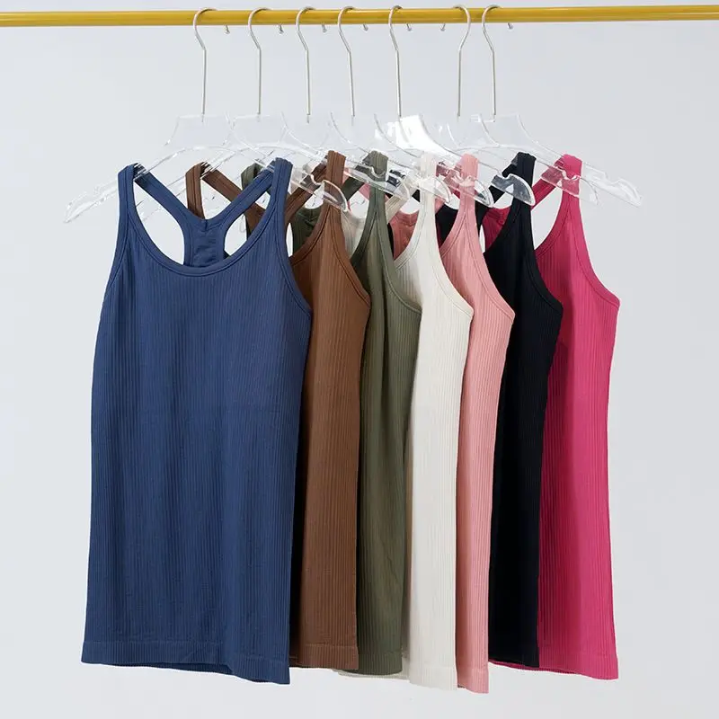 Ebb to Street Female Camisole Women Yoga Fitness Crop Top Ribbed Cropped Racerback Summer Breathable Tank Top for Summer