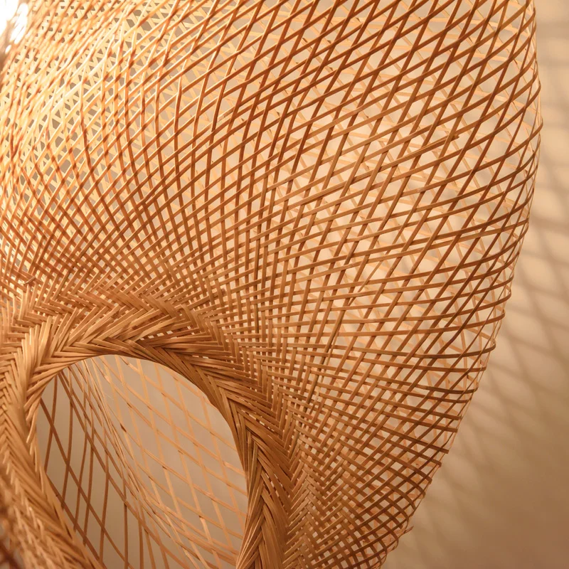 Imagem -05 - Lustres de Led de Bambu Artesanal Japonês Tecelagem Pendurado Luzes Pingente Lâmpada Tecida Rattan Sala de Estar e Jantar Luzes Decoração de Casa