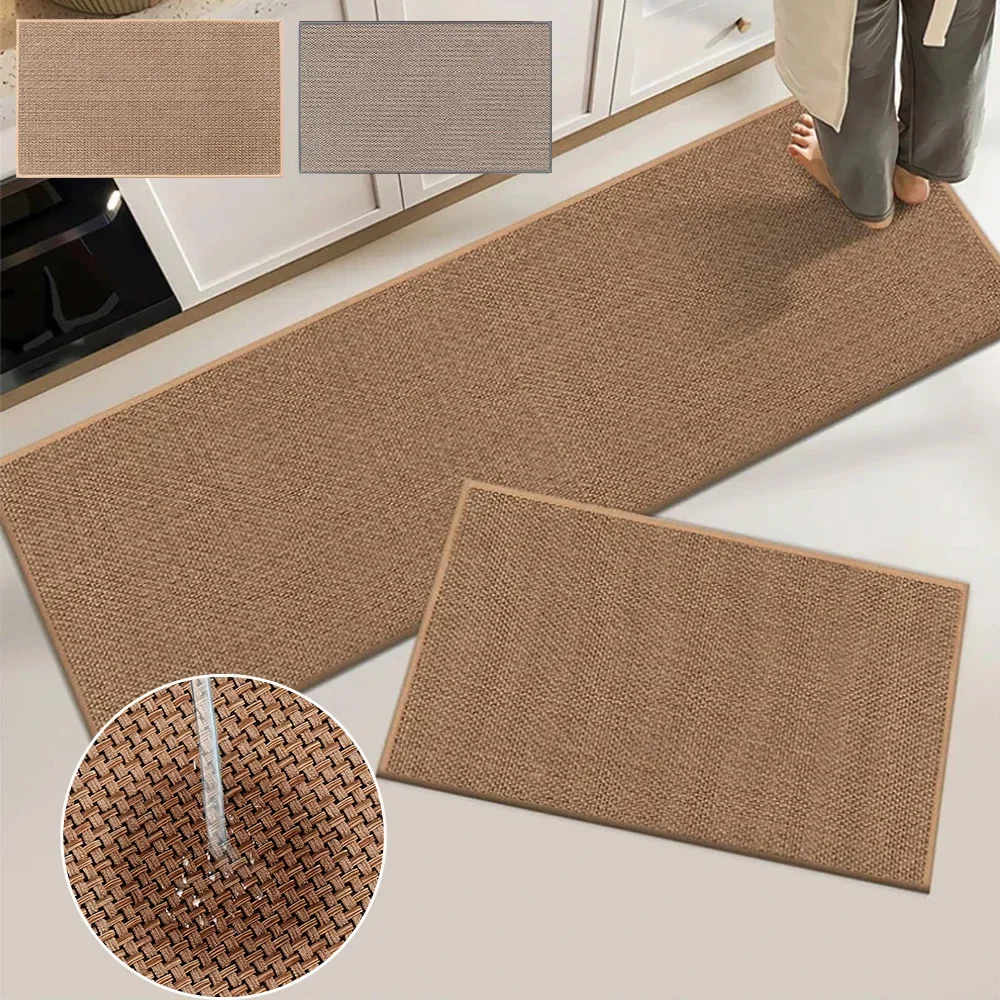 1PC Bathroom Mat Non-Slip Bathtub Rugs Thick Memory Absorbent Linen Jute MatSoft Home Floor Carpet For Living Rooms Hallways