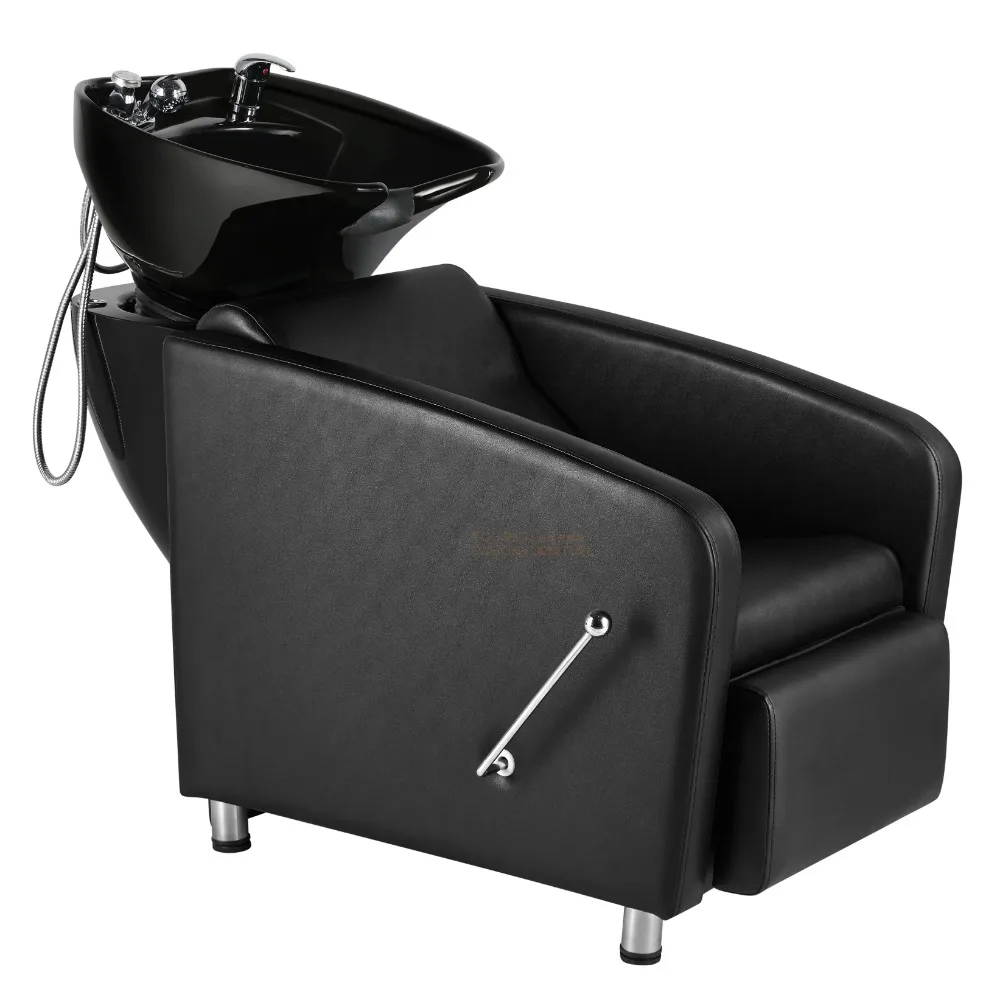 Black Hair Salon Ceramic Basin Salon Installation Modern Shampoo Chair Head Spa Shampoo Chair Hair Salon