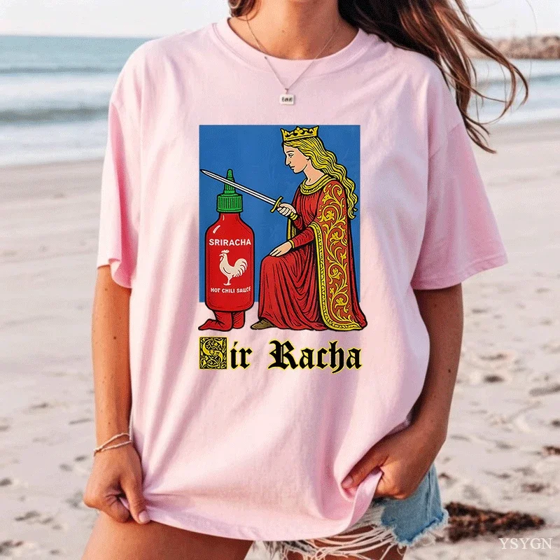 Funny Sir Racha Chili Sauce Graphic T-Shirt Men Women Clothing High Quality Casual Cotton Short Sleeve T-Shirts Fashion T Shirts