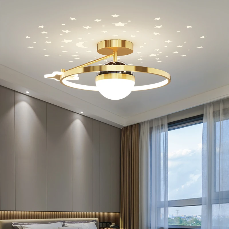 Bedroom Light Simple Modern Led Ceiling Lamp Home Master Bedroom Light 2023 New Nordic Luxury Star Sky Kid's Room Chandeliers