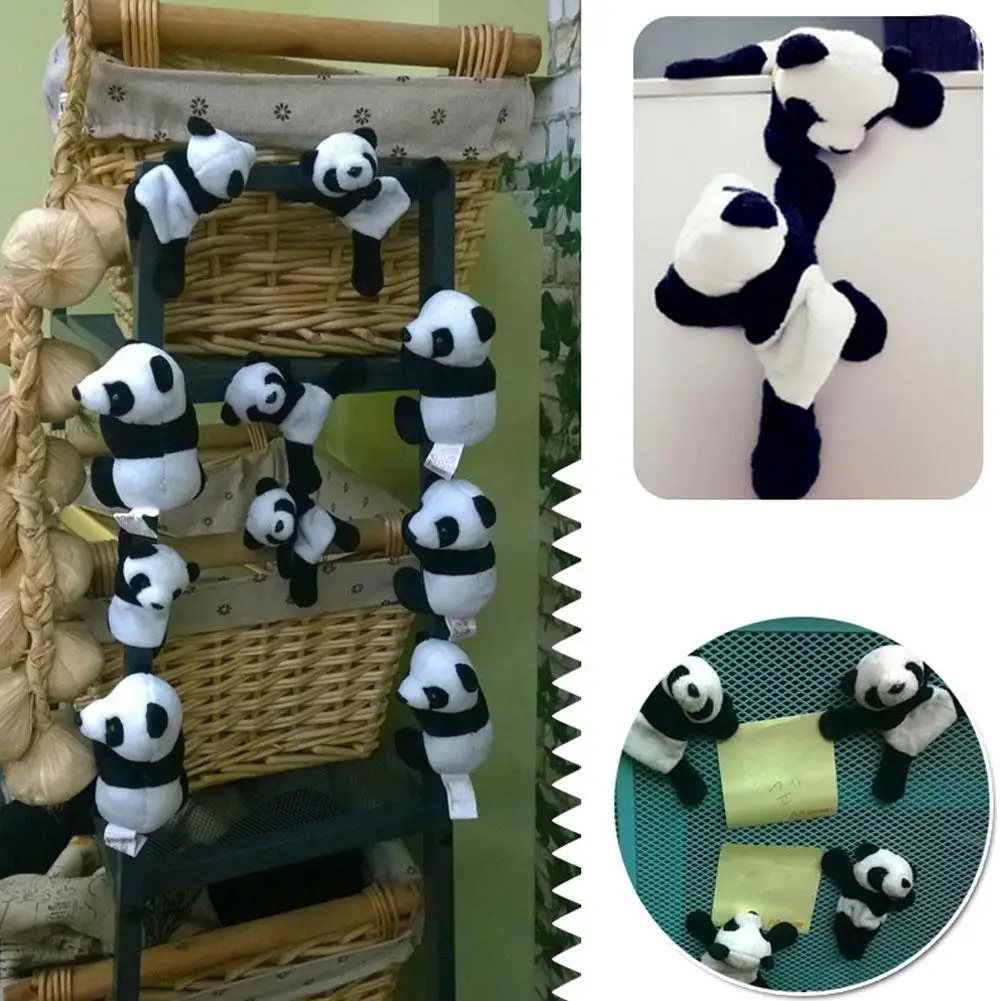 Cute Plush Panda Fridge Magnet, Soft Stuffed Animal Refrigerator Sticker Chinese Style Souvenir & Festival Gift for Panda Lovers