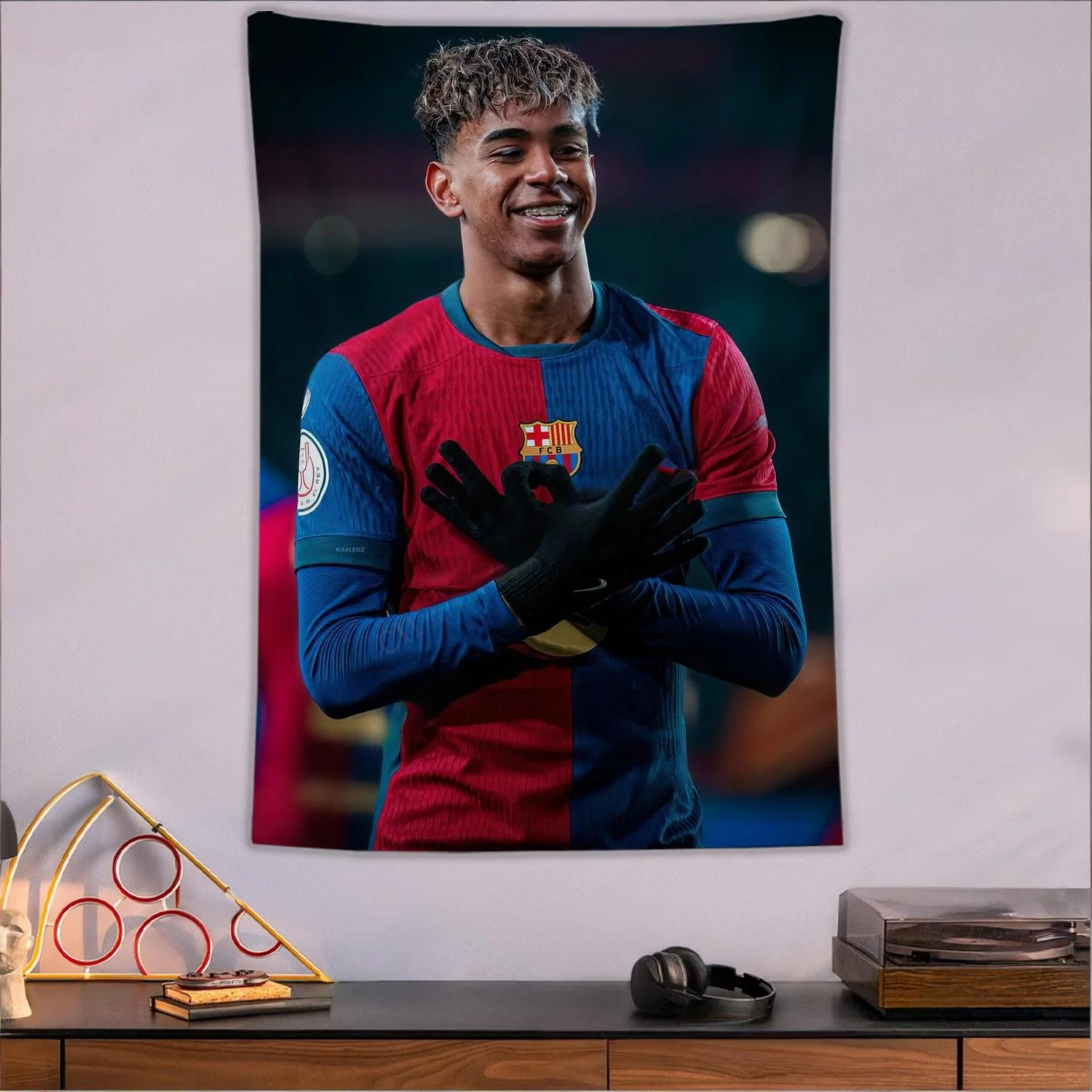 Yamal Tapestry Spanish Men S Football Poster Bedroom Decorative Aesthetic Tapestry Barcelona Flag Wallpaper for Friends - view 3