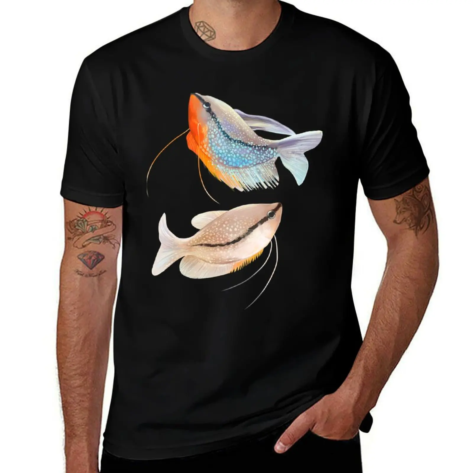 Pearl Gourami T-Shirt Simple Casual Short Sleeve Cotton T-Shirt