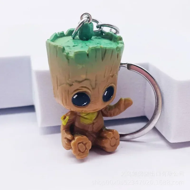 

Marvel Groot Promotion Keychain Decoration Action Figure Cute Toy Q Figural Desk Decoration Kawaii Model Children Birthday Gifts