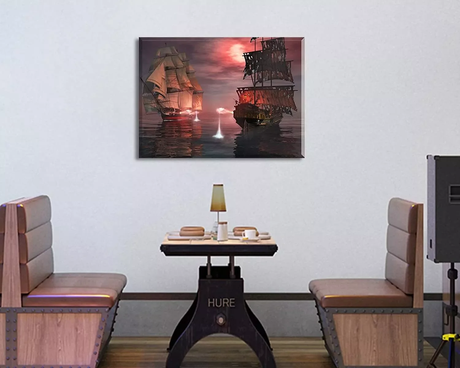 Decor Ghost Pirate Ship Wall Art Sailboat Seascape Photo Art Film Print Silk Poster Home Wall Decor