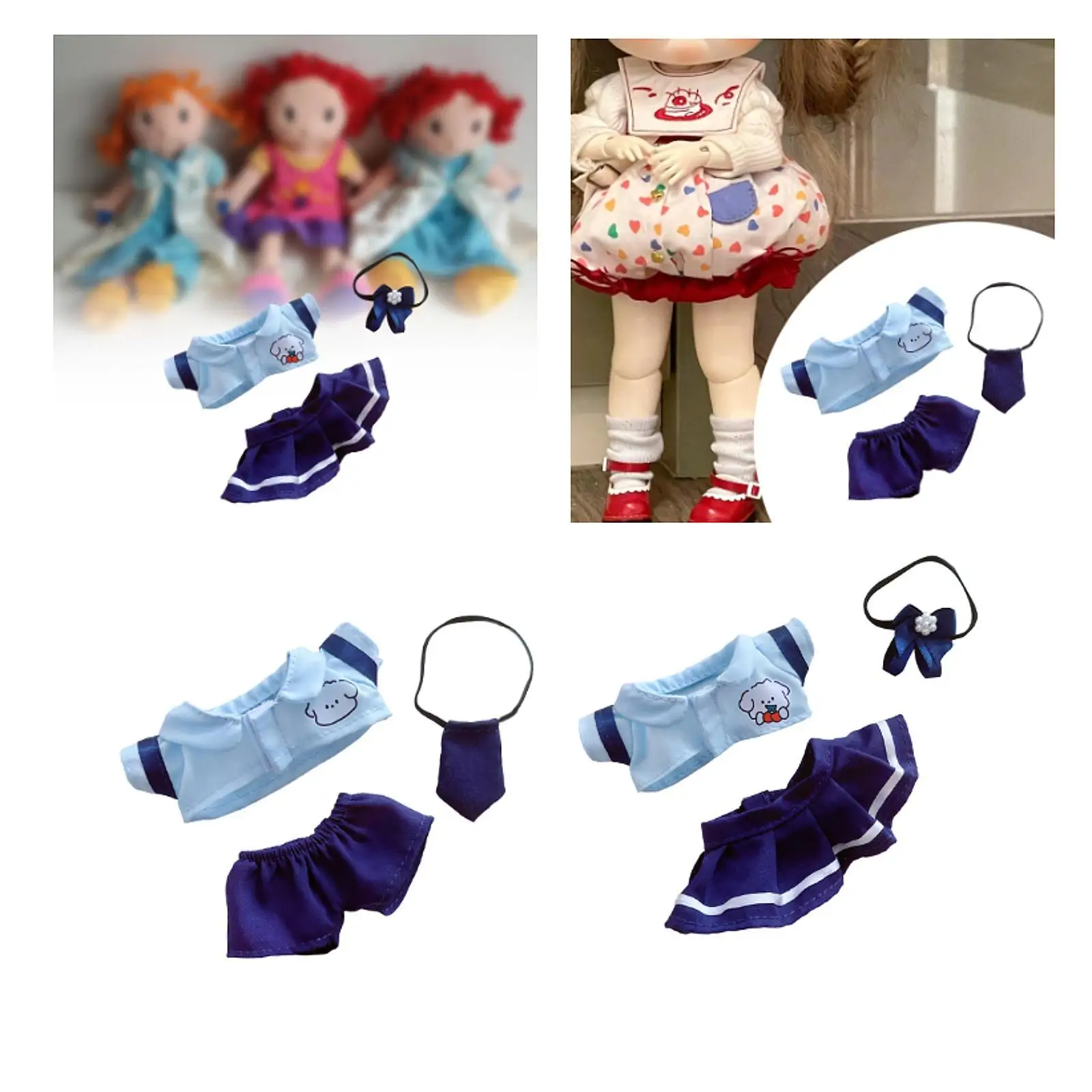 Conjunto de uniforme de ropa de muñeca colgante, disfraz de muñeca, traje de muñeca colgante de 17cm, suministros de bricolaje, juguete de juego de simulación