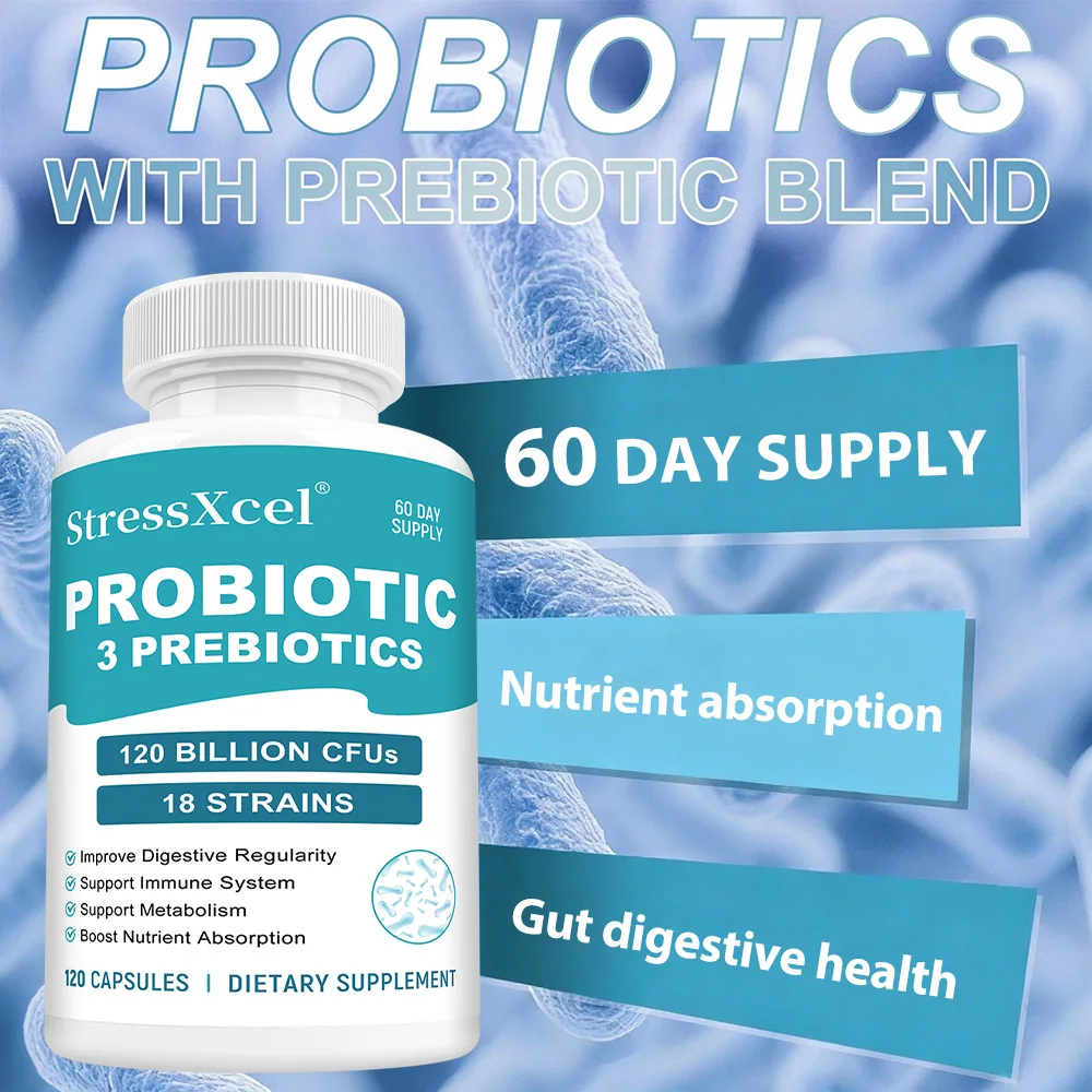 

Prebiotics + Probiotics-Promotes Digestive, Immune System Health, Helps with Regular Bowel Movements and Maintaining Gut Health