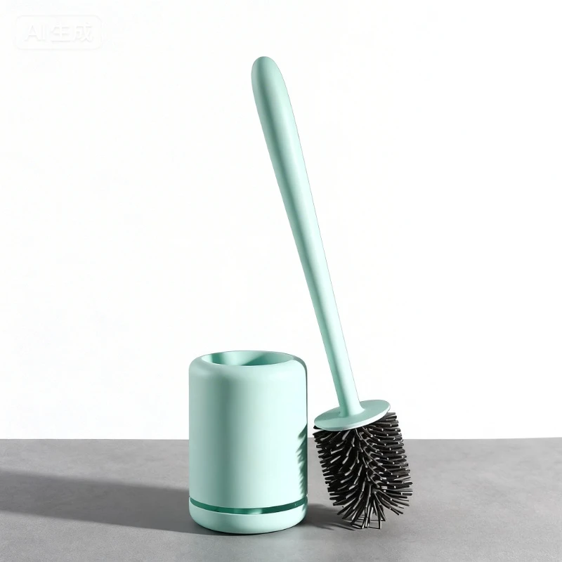 Silicone Toilet Brush, Soft Bristle Bathroom Cleaning Brush, Wall Mounted Quick Drying No Water Accumulation Toilet Cleaner