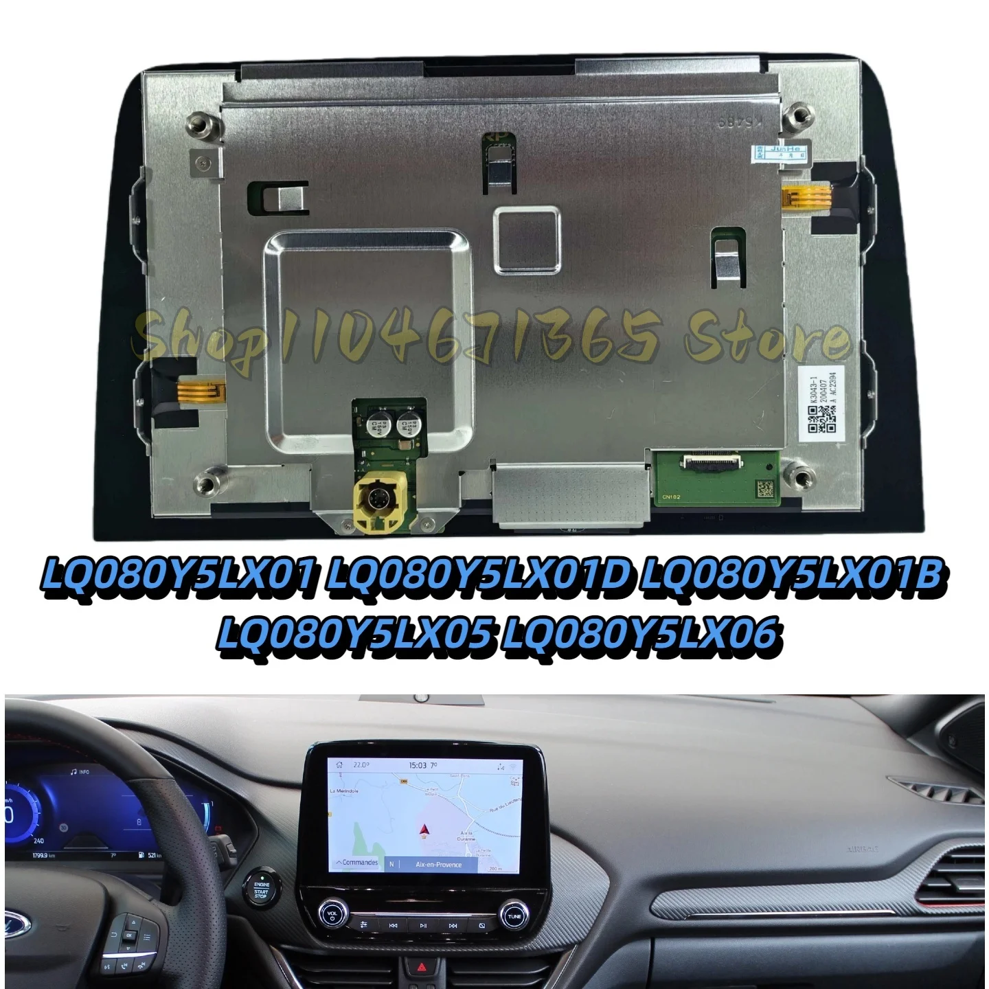 LQ080Y5LX01B LQ080Y5LX05 06 8 Inch LCD Display With Touch Screen for Ford  Escsport Fiesta Puma Transit Car GPS Radio Navigation