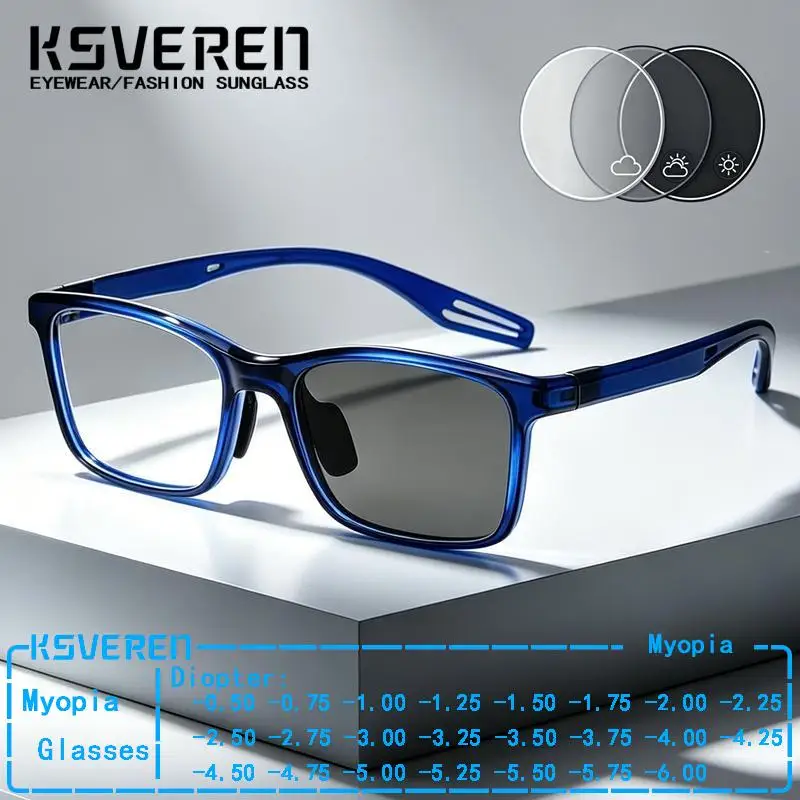 

TR90 Sports Photochromic Myopia Glasses Men Women Anti Slip Optical Prescription Eyewear Outdoor Sun Color Changing Eyeglasses