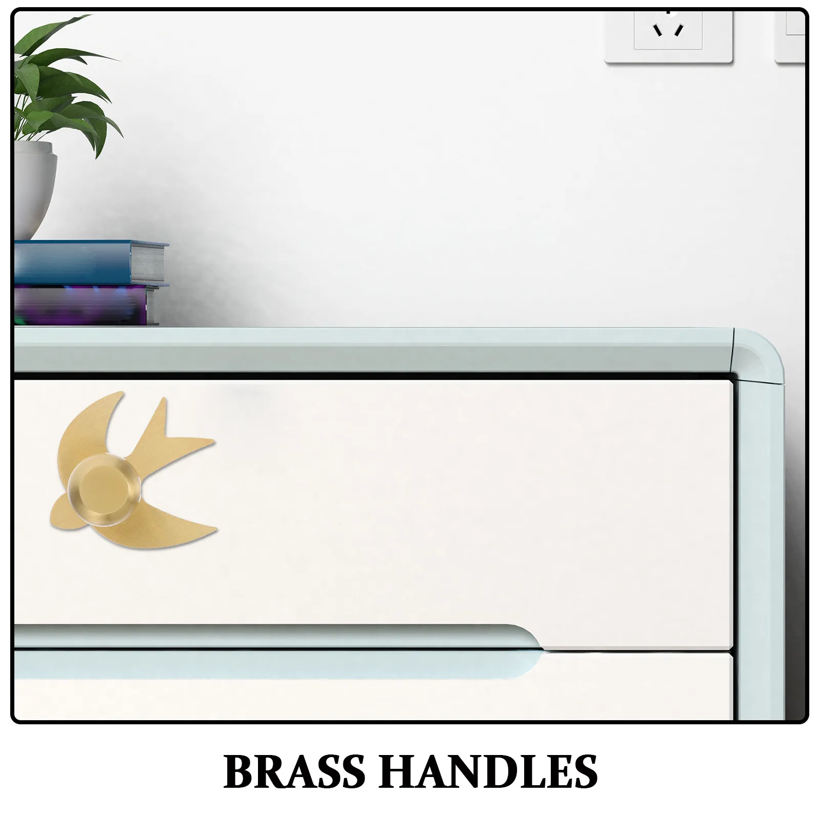 2Pcs Wardrobe Door Handles Brass Swallow Gold Decorative Bird Cabinet Drawer Pulls Vintage Furniture Hardware