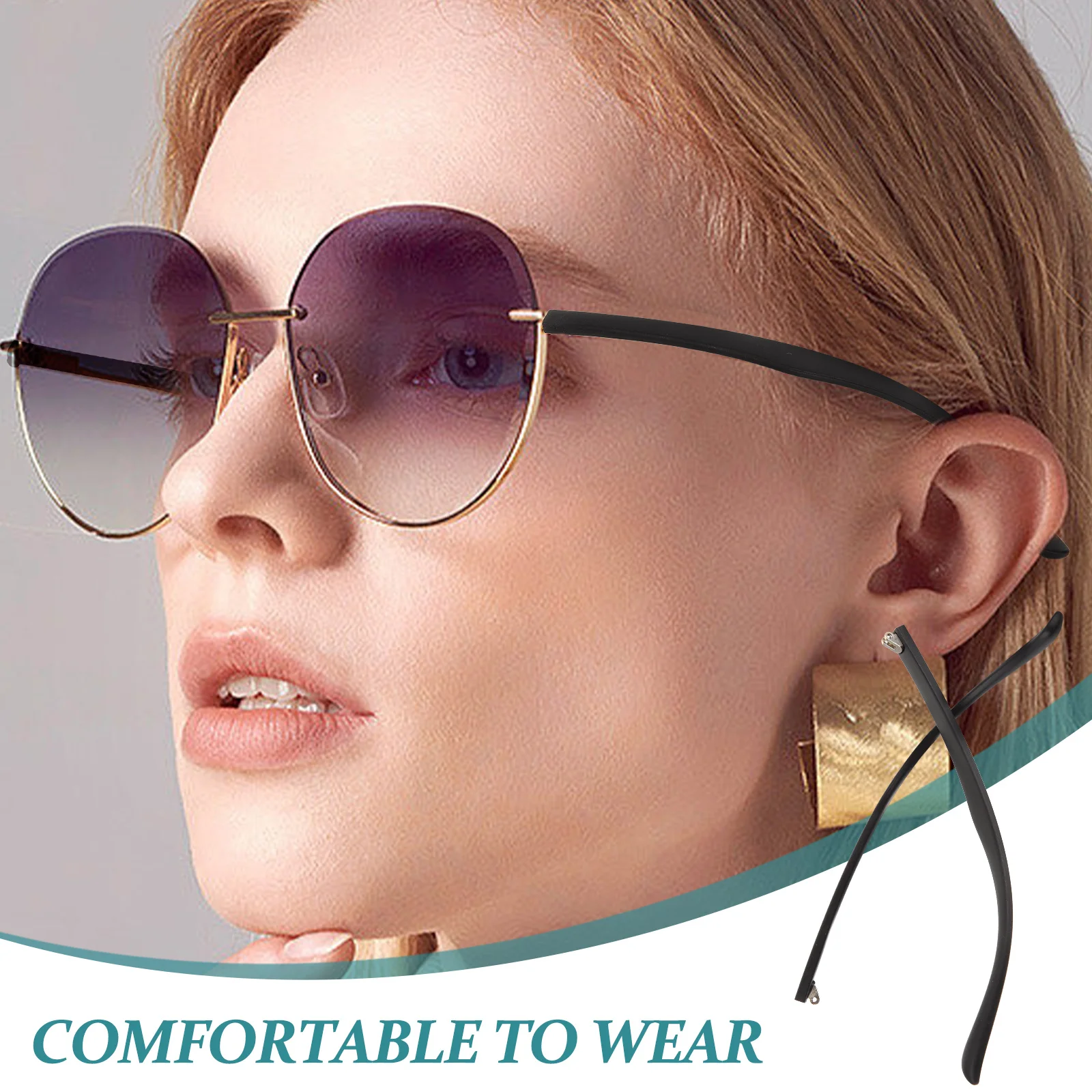 1 Pair Eyeglasses Temple Arm Flat Teeth Eyeglasses Replacement Leg Repair Eyewear Silicone Titanium Eyeglasses Leg 