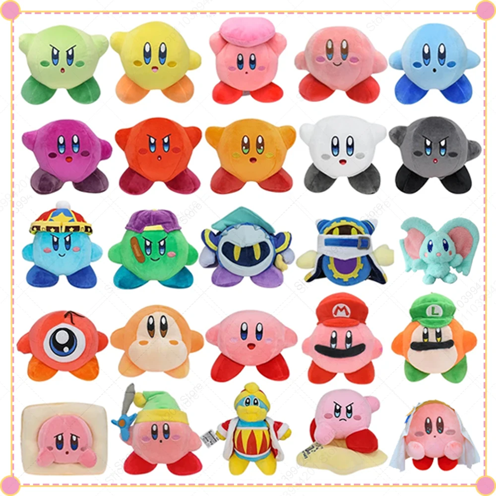 Kawaii Star Kirby Plush Doll Waddle Dee Bread Kirby With Pink Heart King Cute Dedede Morpho Galacta Knight Toys Birthday Gift