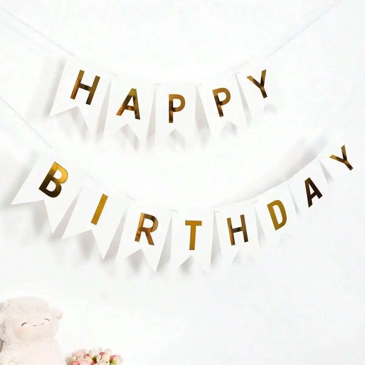 Mermaid Tail Banner Hot Stamping HAPPY BIRTHDAY Paper Pull Flag Birthday Anniversary Party Background Hanging Decoration Garland