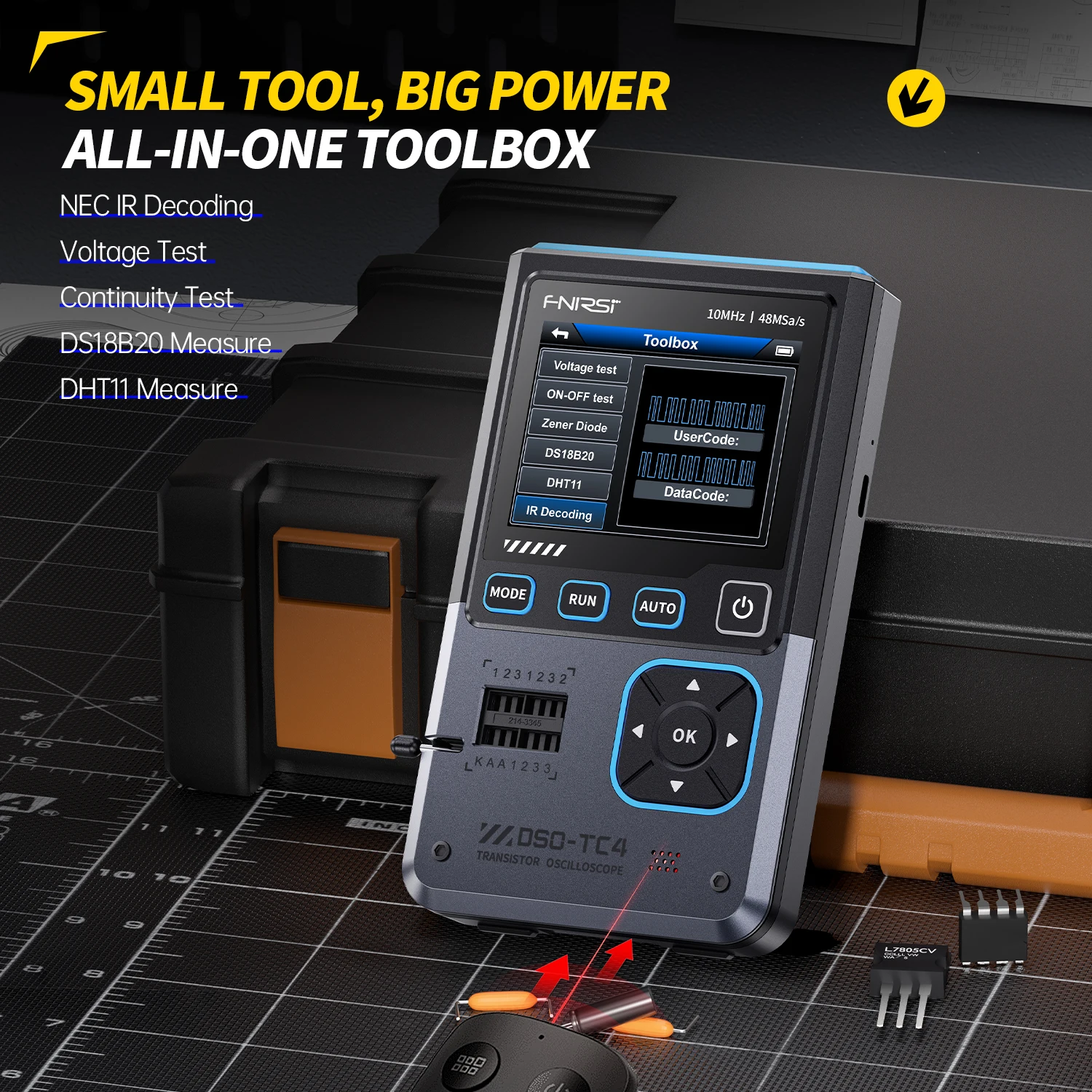 Fnirsi DSO-TC3 Digitale Oscilloscoop Transistor Tester Functie Signaal Generator 3 In 1 Multifunctionele Elektronische Component Tester