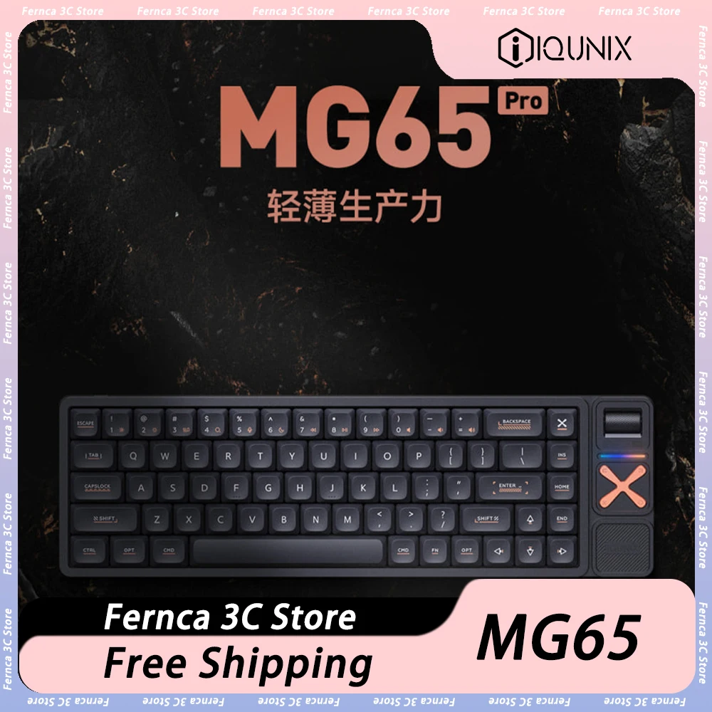 

IQUNIX MG65 Pro Mechanical Keyboard Aluminium Alloy Three Mode Wireless Gaming Keyboard Ultrathin Low-Profile Keyboard PC Office