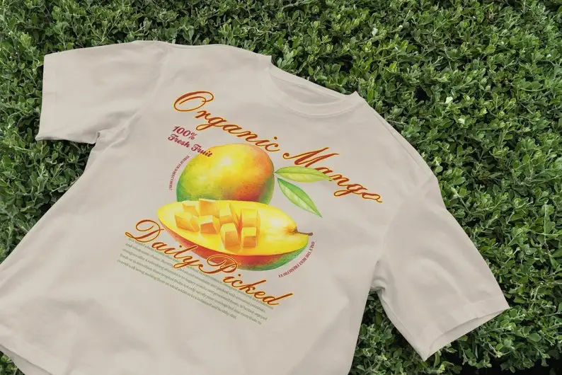 

Cute Mango T- Aesthetic Peach Cute Citrus Positivity Indie Y2K aesthetic Clothing nostalgia s