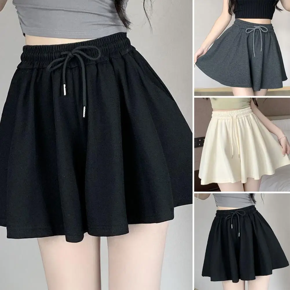 Модные женские шорты с высокой талией, юбки, однотонные широкие шорты, женские полосатые шорты-бермуды, женские повседневные шорты