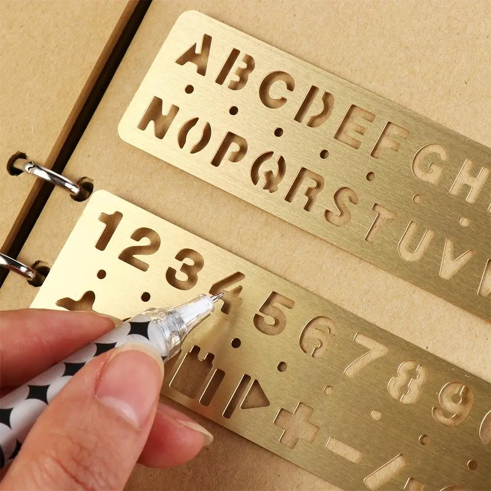 Stationery Brass Ruler Bookmark Hollow Letters Number Letter Bookmark Template Numbers Metal Bookmark Student