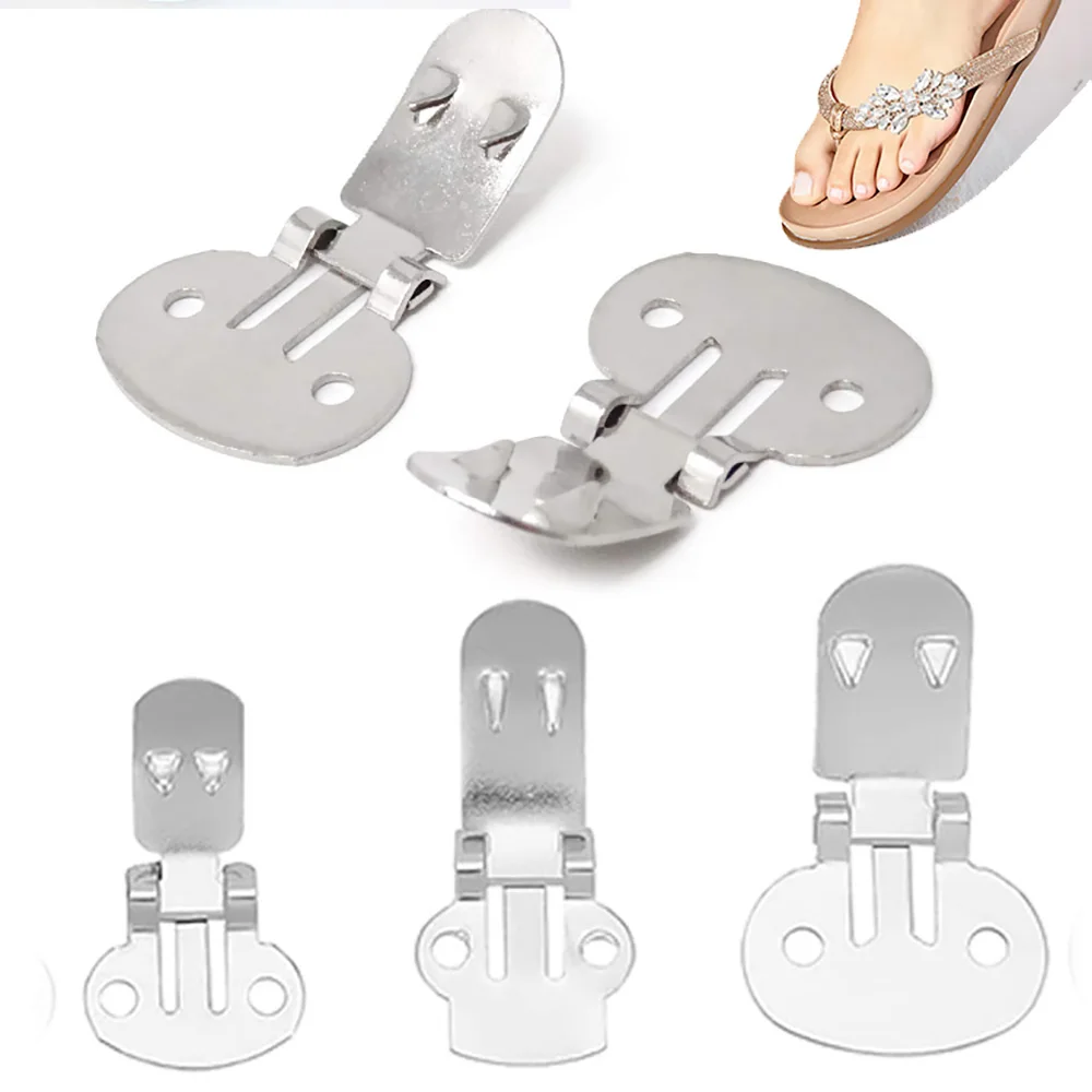 10Pcs/Lot Stainless Steel Shoes Flower Clips Silver Shoe Buckles Clamp DIY Shoes Ornament Holder Practical Shoes Accessories