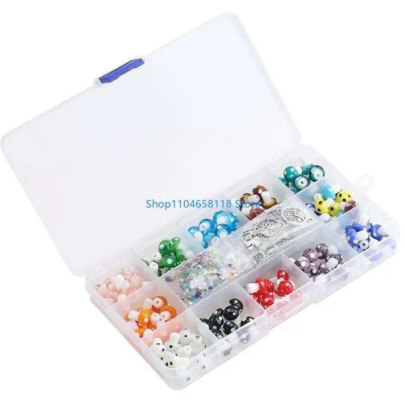 Mushroom Bead Mixed Color Fashion Handmade Glass Smooth Loose Bead with Hole