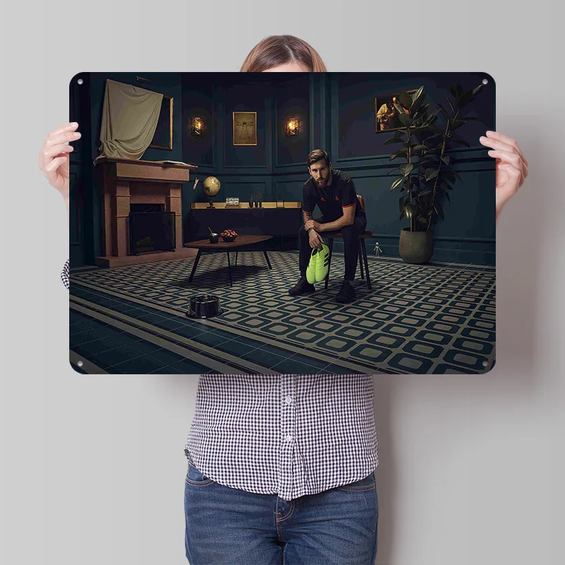 Lionel Andrés Messi Football Metal Poster Custom Wall Art Retro Vintage Tinplate Signs for Man Cave Decoration Room Coffee Bar
