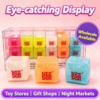 HOT Schylling Needoh Nice Cube Squishy Stress Toy Glow In The Dark Slow Rebound Sensory Glitter Pressure Relief For Adults Gifts 4