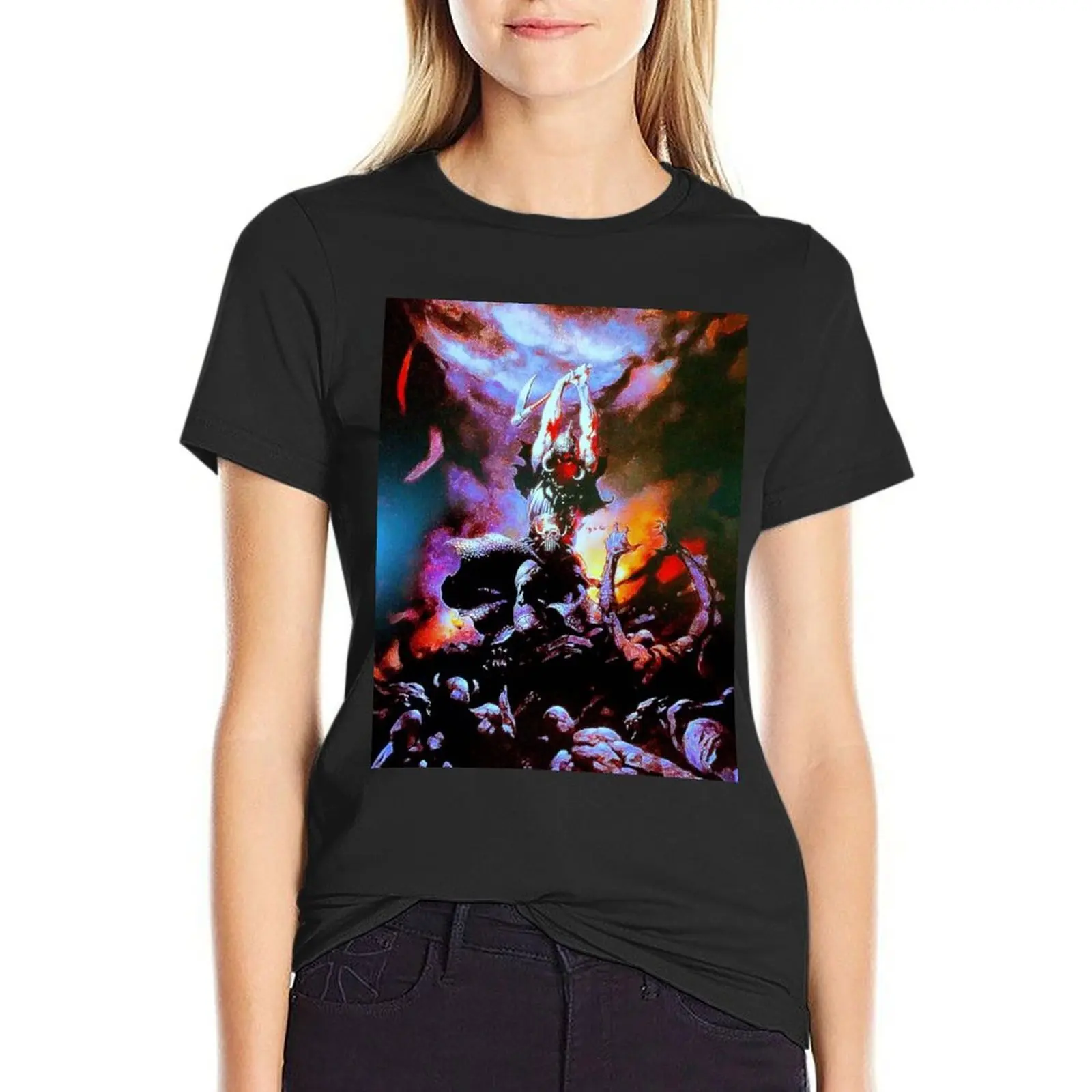 

Death Dealer II neon T-Shirt female new edition animal print shirt for girls summer tops summer clothes for Women