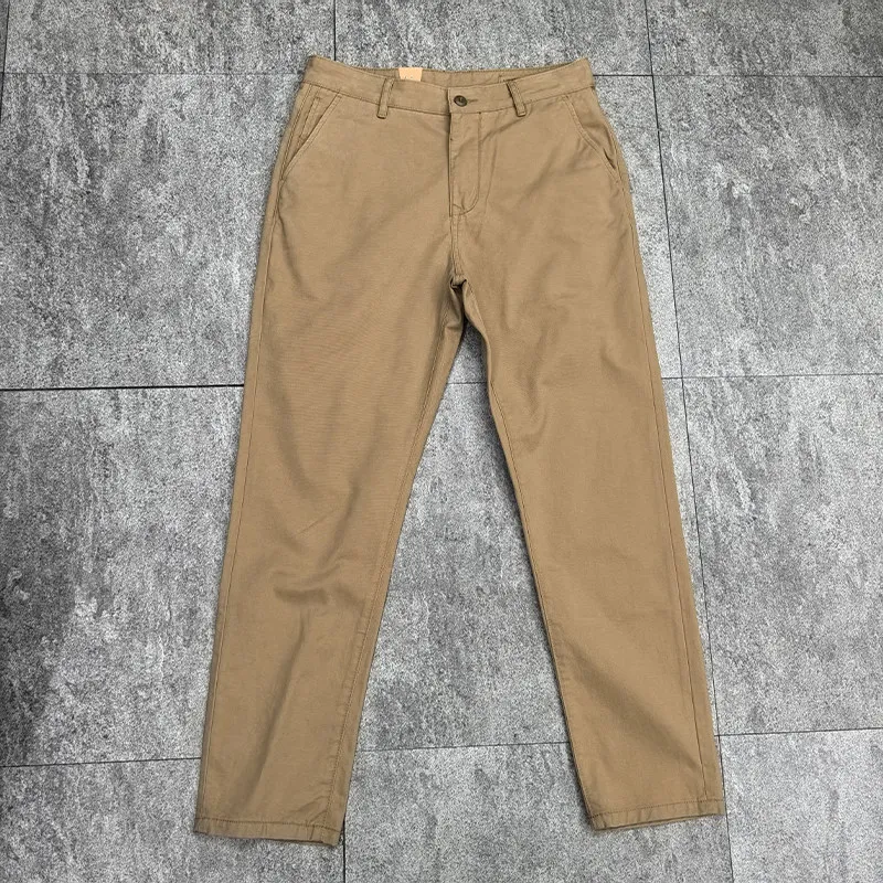 

2026 весенние новые американские тканые брюки-карго в стиле ретро из саржи, мужские модные повседневные прямые брюки из 100% хлопка, деловые прямые брюки