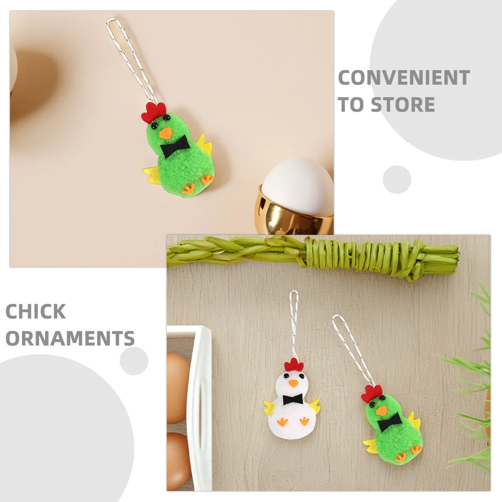 5 Pcs Cartoon Easter Chick Hanging Ornament Office Hairball Wool Ornaments Spring