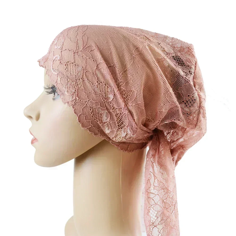 Women Muslim Inner Cap Arab Lace Hijab Underscarf Islamic Headwear Turban Bonnet Hat Bandage Caps Underscarf Hair Loss Covers