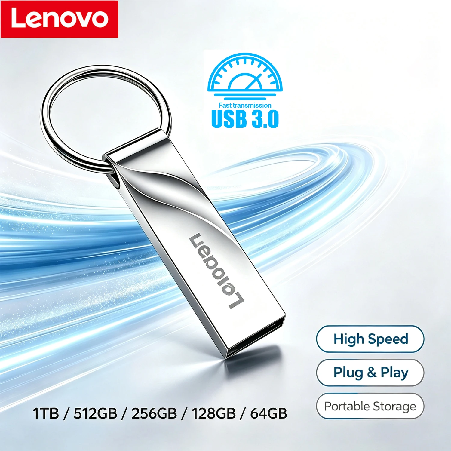 Lenovo USB 3.0 Metal Pen Drive 1TB High Speed Flash Drives 512GB 256GB Portable Pendrive 128GB U Disk Super Mini Plug Play