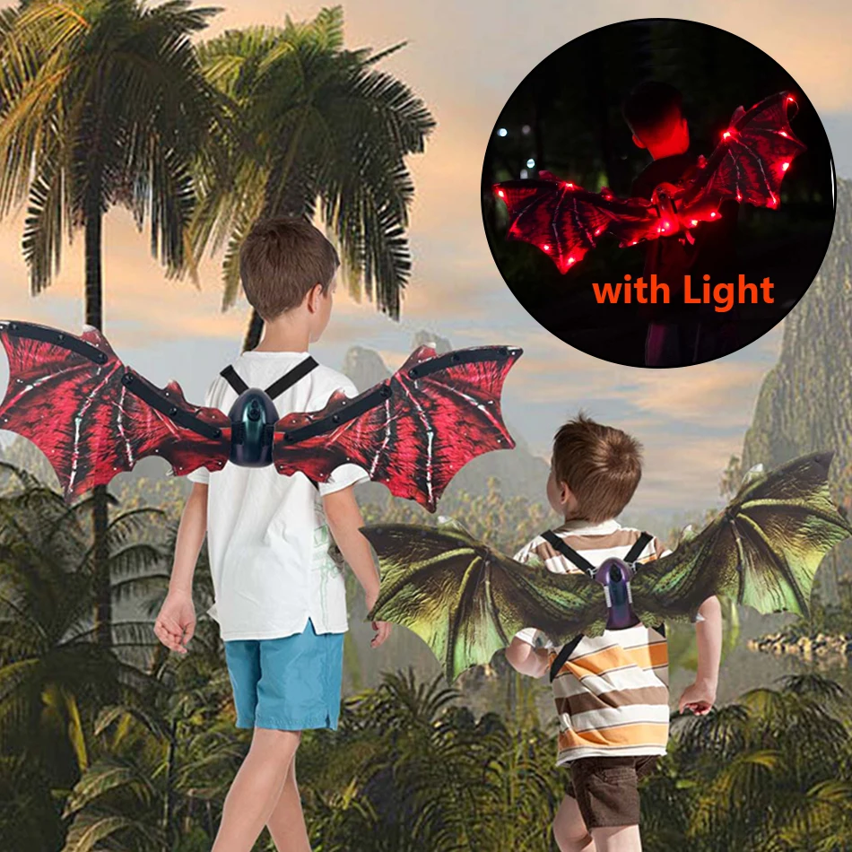 Electric Moving Dinosaur Wings with Lights DIY Toys for Children Boys Party Halloween Costume Accessory Christmas Gift