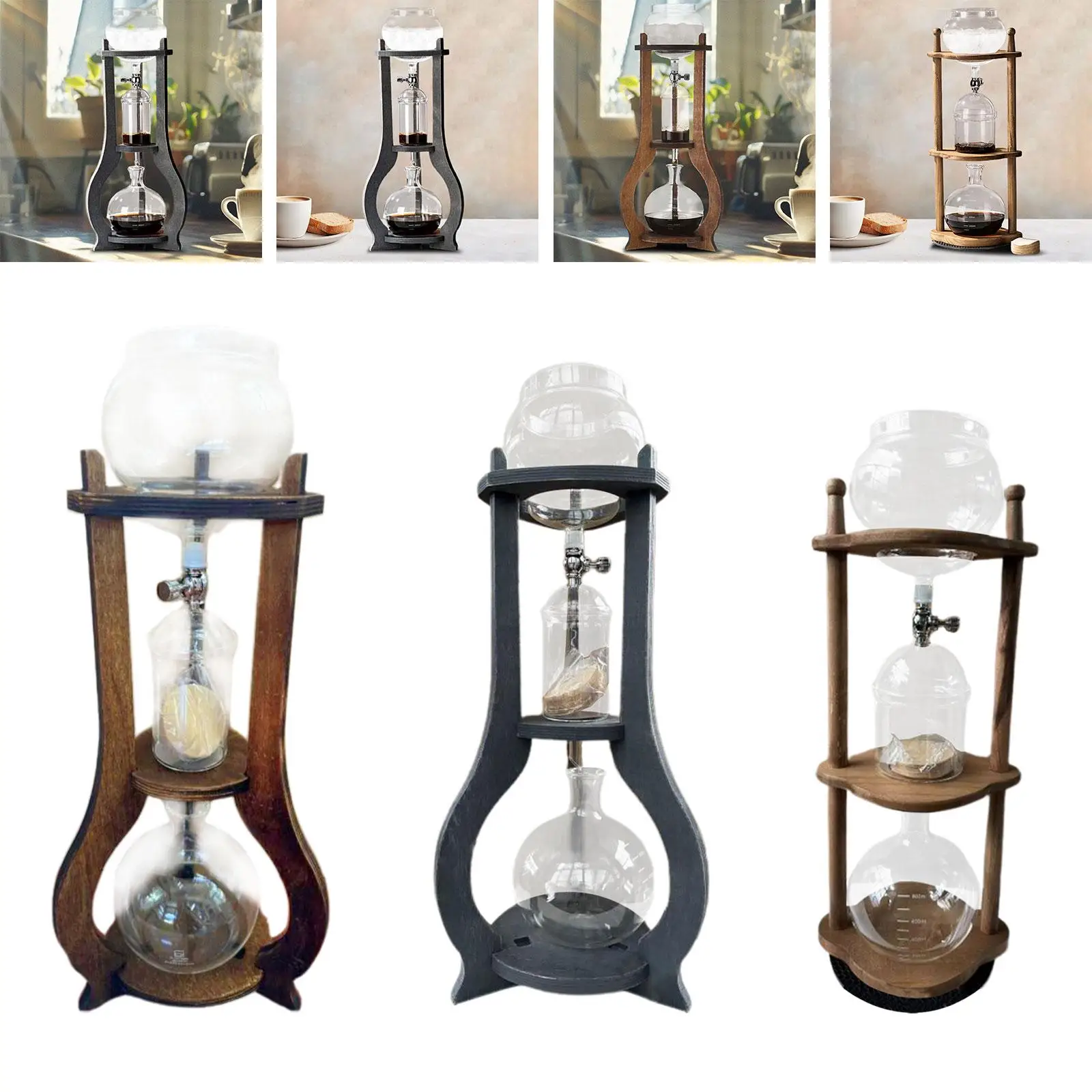 

Ice Drip Coffee Maker Easy to Clean 800ml Glass Coffee Pot for Office