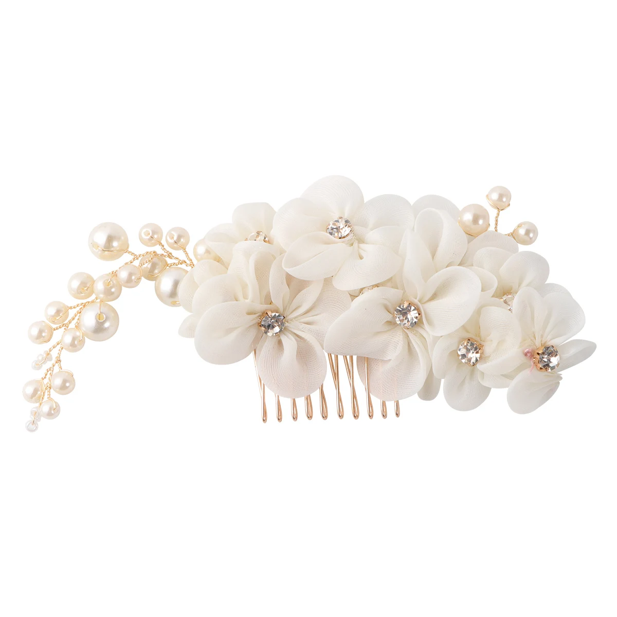 

Bridal Hairpin Pearl Rhinestone Flower Clip for Wedding Party Prom Elegant Women Hairstyle Accessory Hair Comb