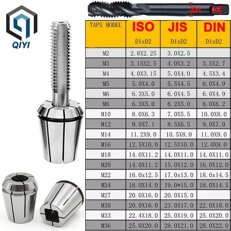 ERG16 Set Tap Collet ER Tapping Collet Taps ERG32 ERG16 ERG20 ERG25 Square Tapping ER Collet ISO JIS Type Machine Milling Tools