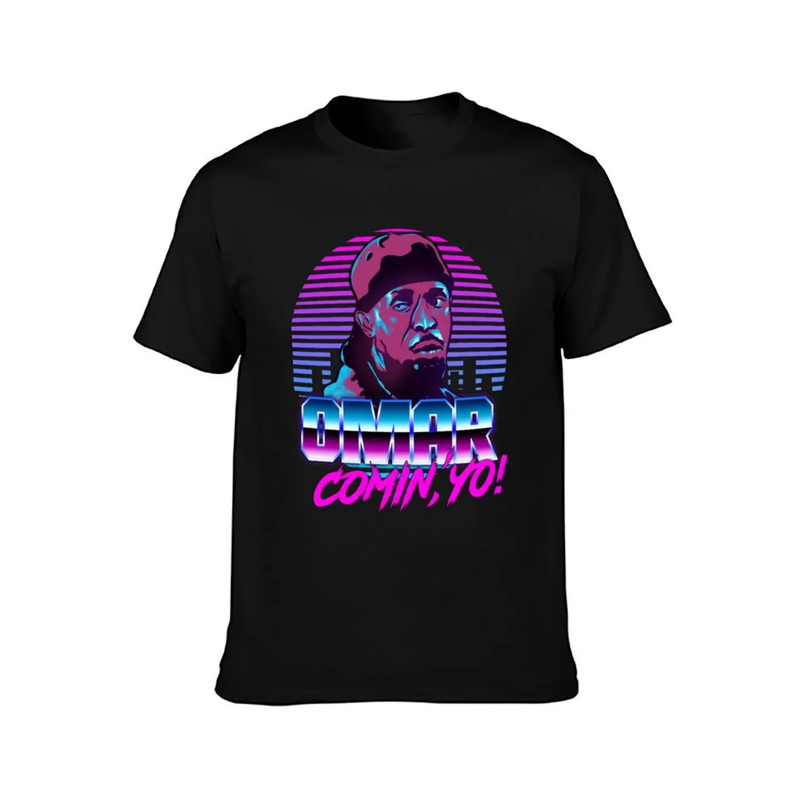 Omar Comin T-Shirt, Summer Casual Cotton Tee, Oversized Streetwear Tops, Vintage Graphic Print, Loose Fit Short Sleeve