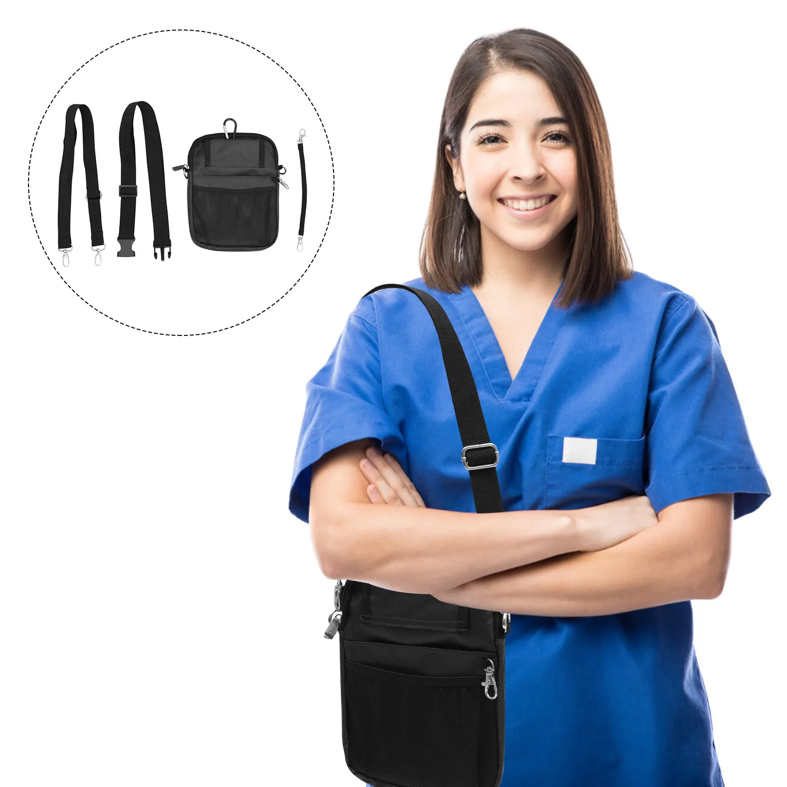 1Pcs Nurse Tool Bag Oxford Cloth Portable Staff Waist Shoulder Storage Pouch Organizer Fanny Pack for Pens Scissors