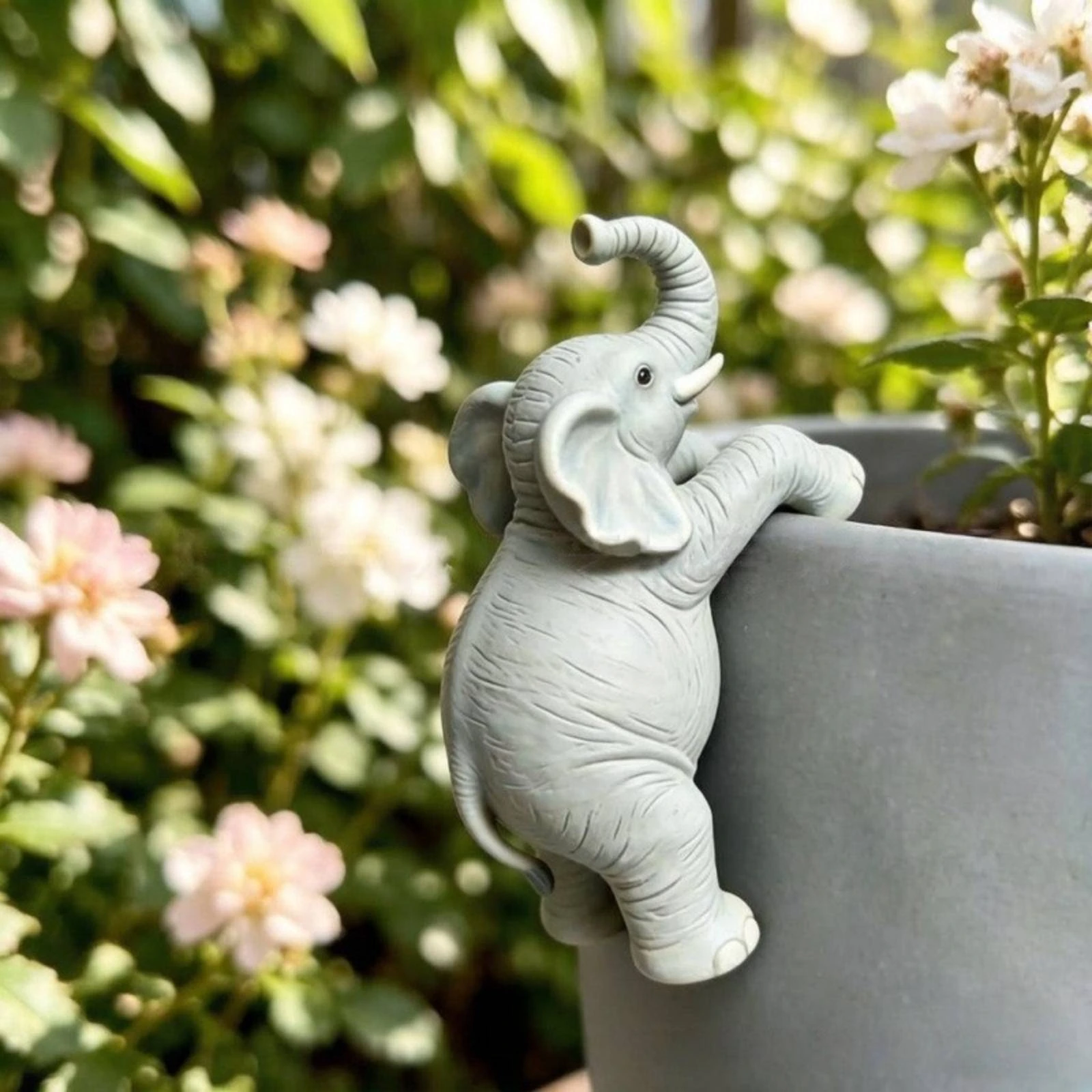 Elephant Pot Hugger Outdoor Elephant Planter Hanger Garden Decoration Cute Whimsical for Courtyard
