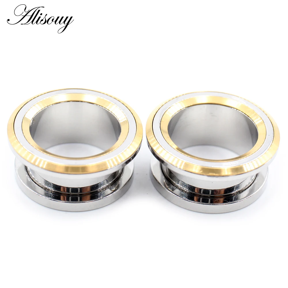 Alisouy 2 Stück 6-25mm Edelstahl Runde Ohrstöpsel zum Aufschrauben Tunnel Expander Stretchers Gauges Ohrringe Piercing Körperschmuck – Detail 6