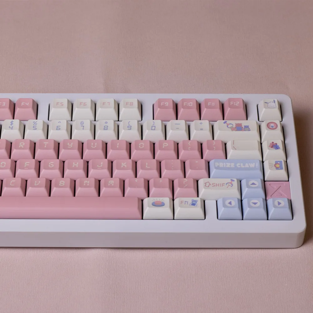 Imagem -02 - Estilo Rosa Bonito Teclado Mecânico Keycap Máquina Boneca Pbt Perfil Kca Dye Sub 142 Chaves Iso Enter Gh60 Gk61 Sk64 Rk68 Rk87